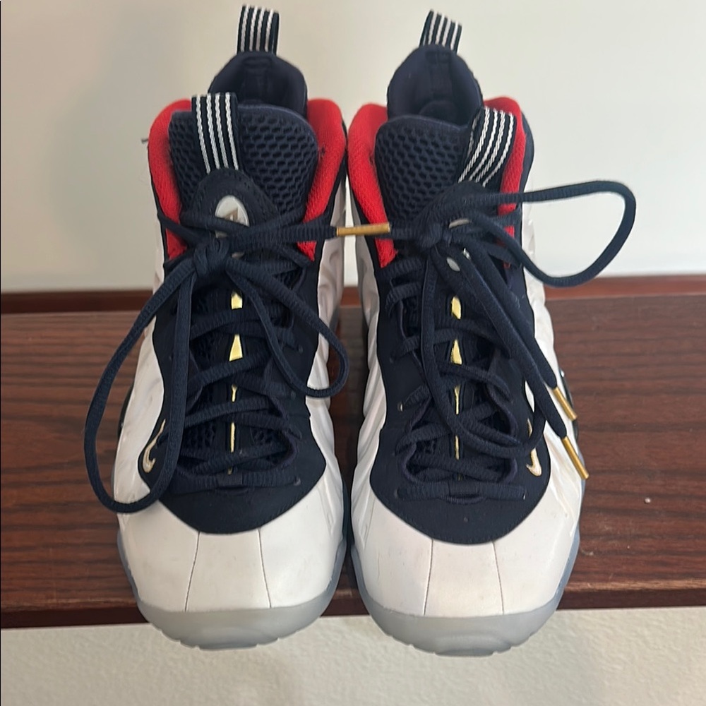 Kids Nike Red and White Basketball Shoes